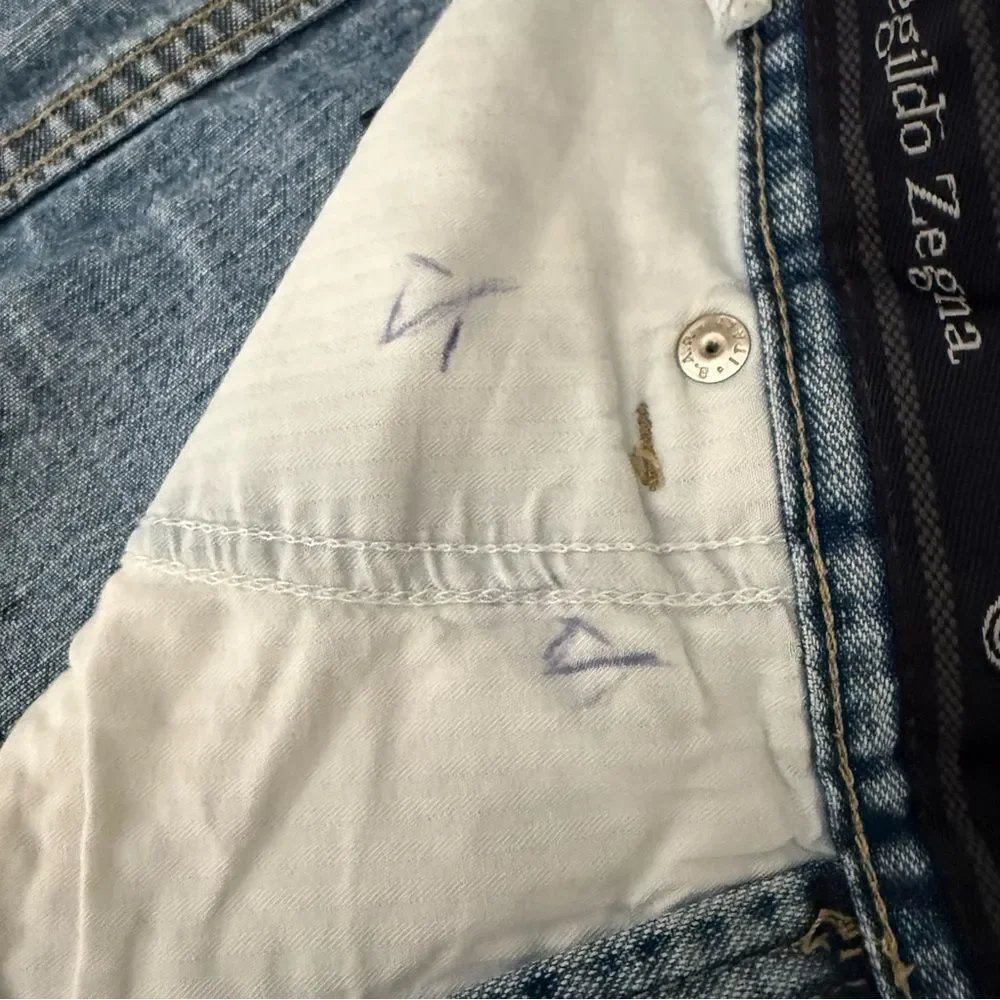 Ermenegildo Zegna Jeans Mens Sz 38 Blue Straight Designer Denim Made in Italy
